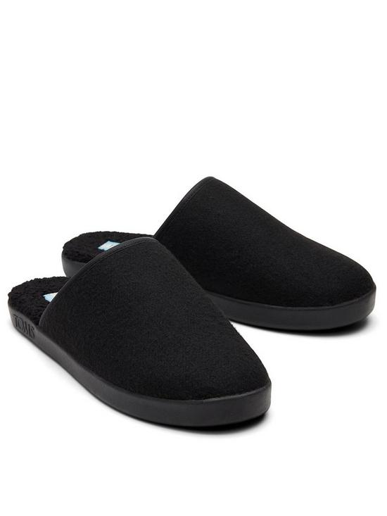 front image of toms-harbor-10016925-ndash-black-repreve-two-tone-felt-vegan-slipper