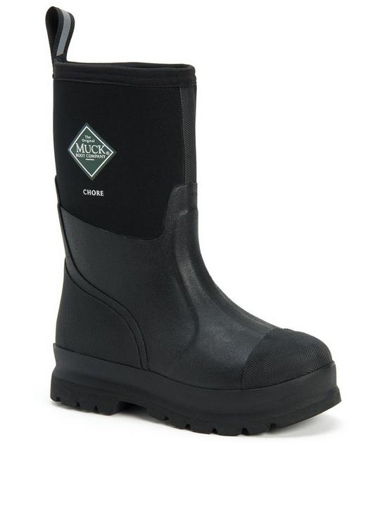 front image of muck-boots-muck-boot-muck-chore-classic-mid-wellie-black