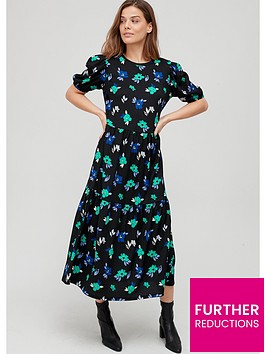 v-by-very-jerseynbsppuff-sleeve-crinkle-tiered-midi-dress-floral-print
