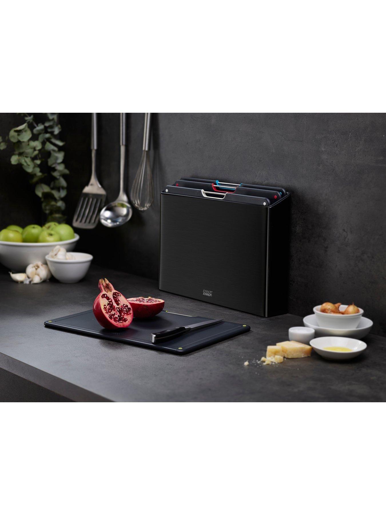 Image 4 of 7 of Joseph Joseph Folio Steel 4-piece chopping board set - Carbon Black