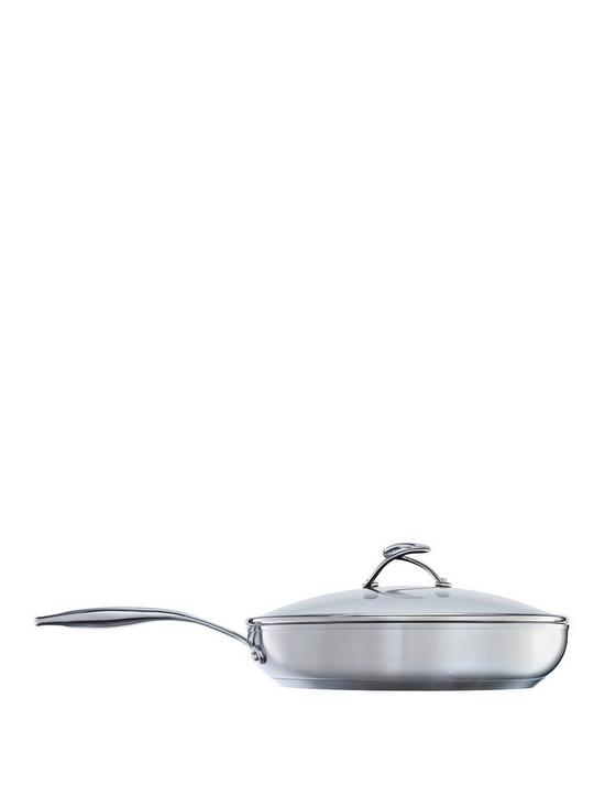 front image of circulon-steel-shield-stainless-steel-induction-non-stick-30cm-saute-pan-with-lid