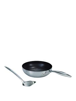 circulon-steel-shield-stainless-steel-induction-non-stick-24cm-frypan-with-slotted-turner