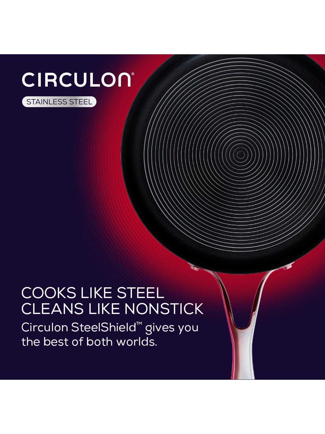 Image 3 of 7 of Circulon Steel Shield Stainless Steel Induction Non-stick 5 Piece Pan Set with Bonus Tool
