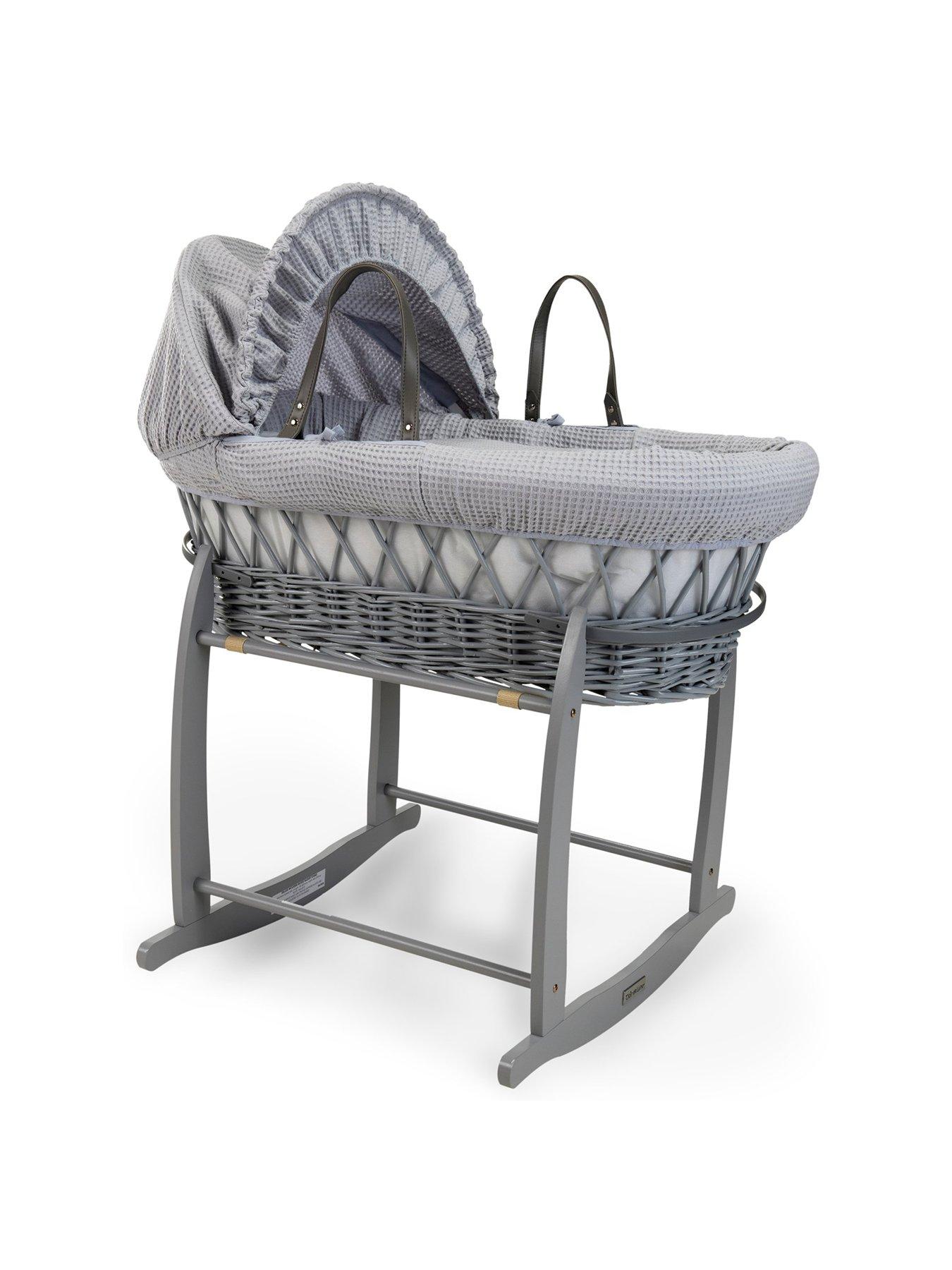 Clair de Lune Deluxe Rocking Moses Basket Stand Grey 
