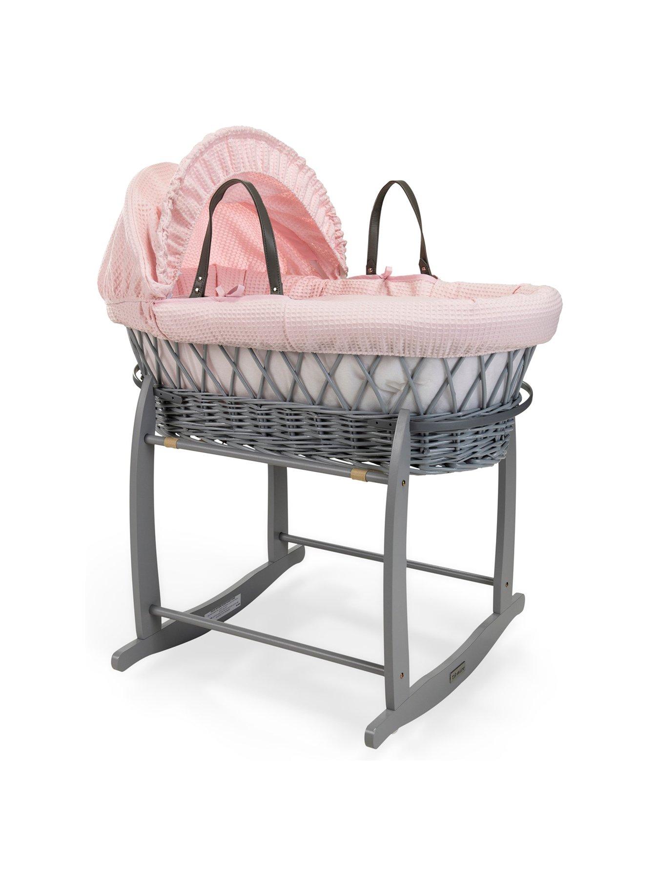 Grey Wicker Clair De Lune Rocking Moses Basket Stand Clair De Lune