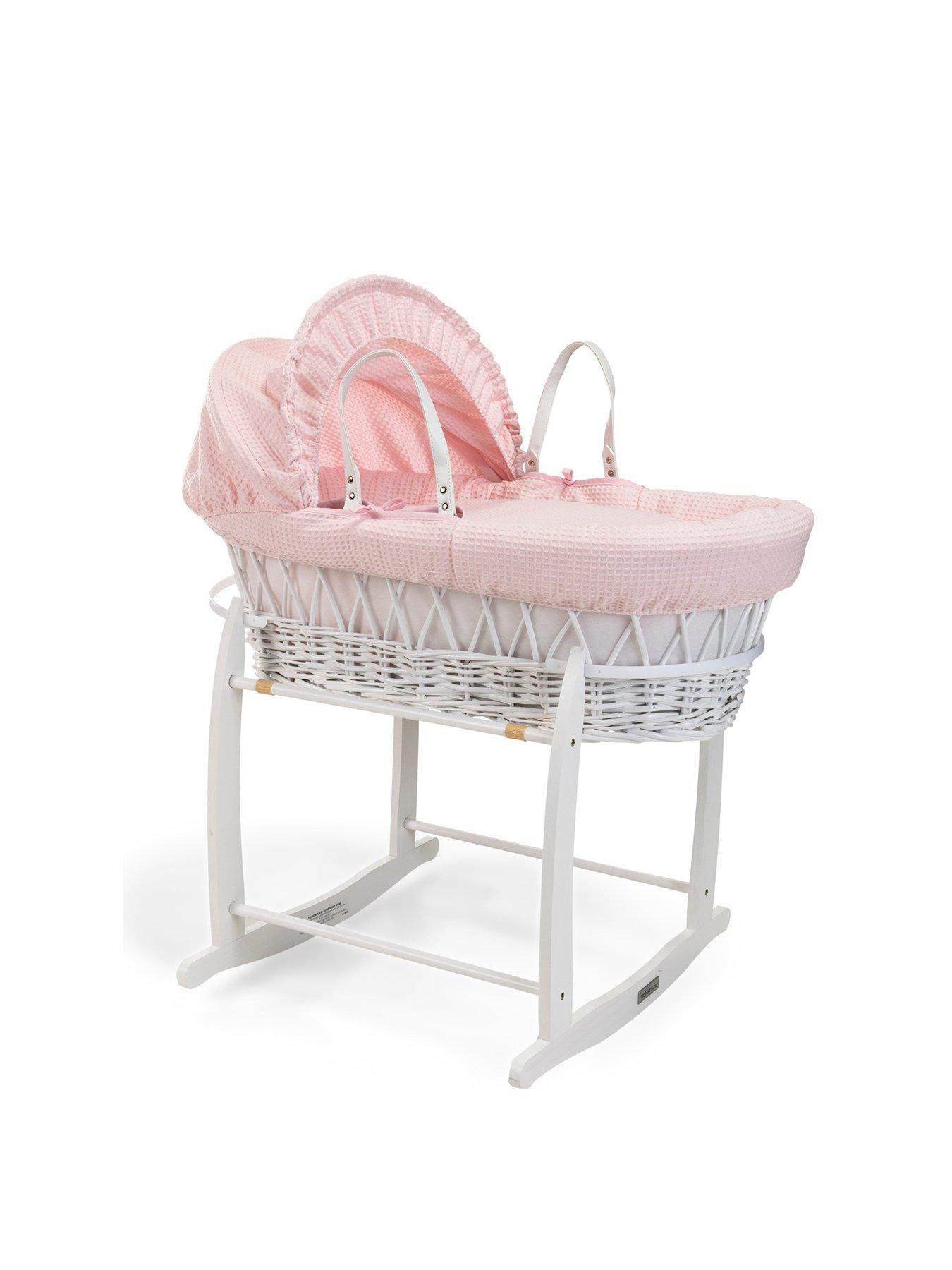 Product photograph of Clair De Lune Waffle Pink Wicker Deluxe Stand White from very.co.uk