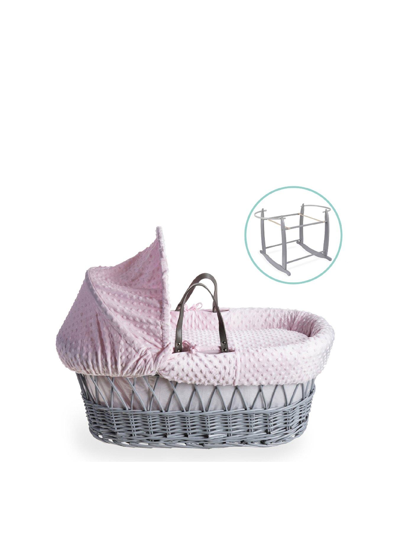 Product photograph of Clair De Lune Dimple Pink Wicker Deluxe Stand Grey from very.co.uk