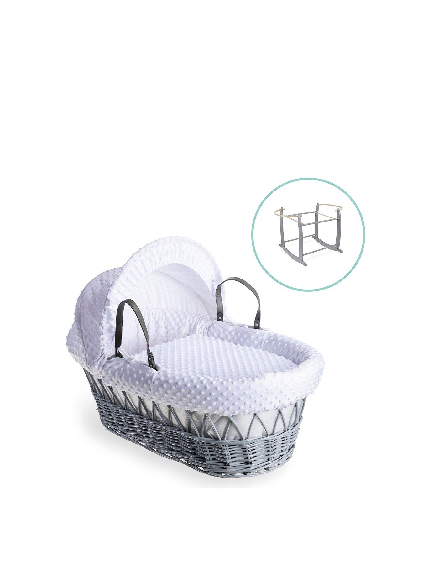 Product photograph of Clair De Lune Dimple White Wicker Deluxe Stand Grey from very.co.uk