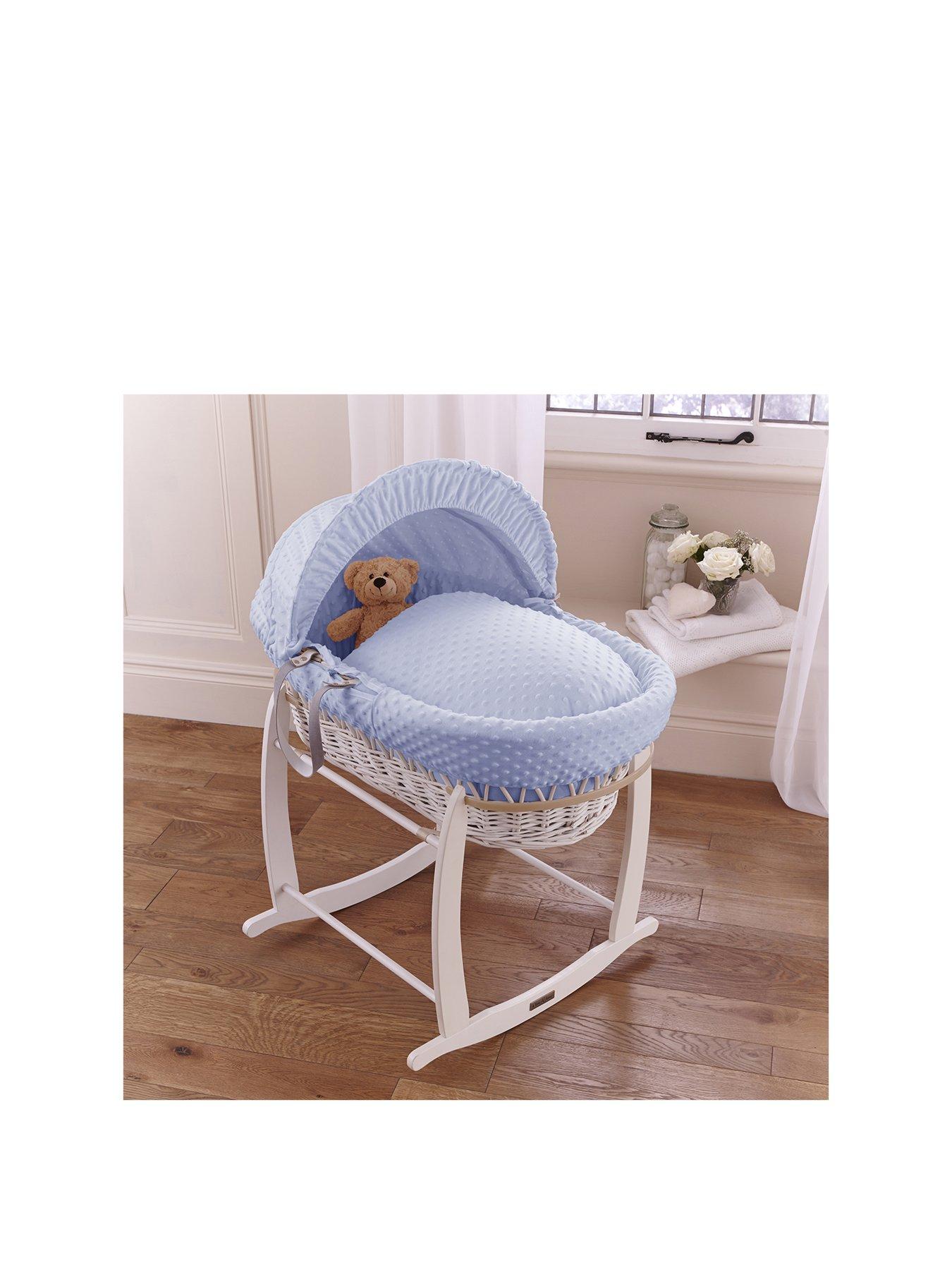 Product photograph of Clair De Lune Dimple Blue Wicker Deluxe Stand White from very.co.uk