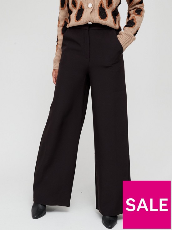 front image of v-by-very-wide-leg-trouser-black