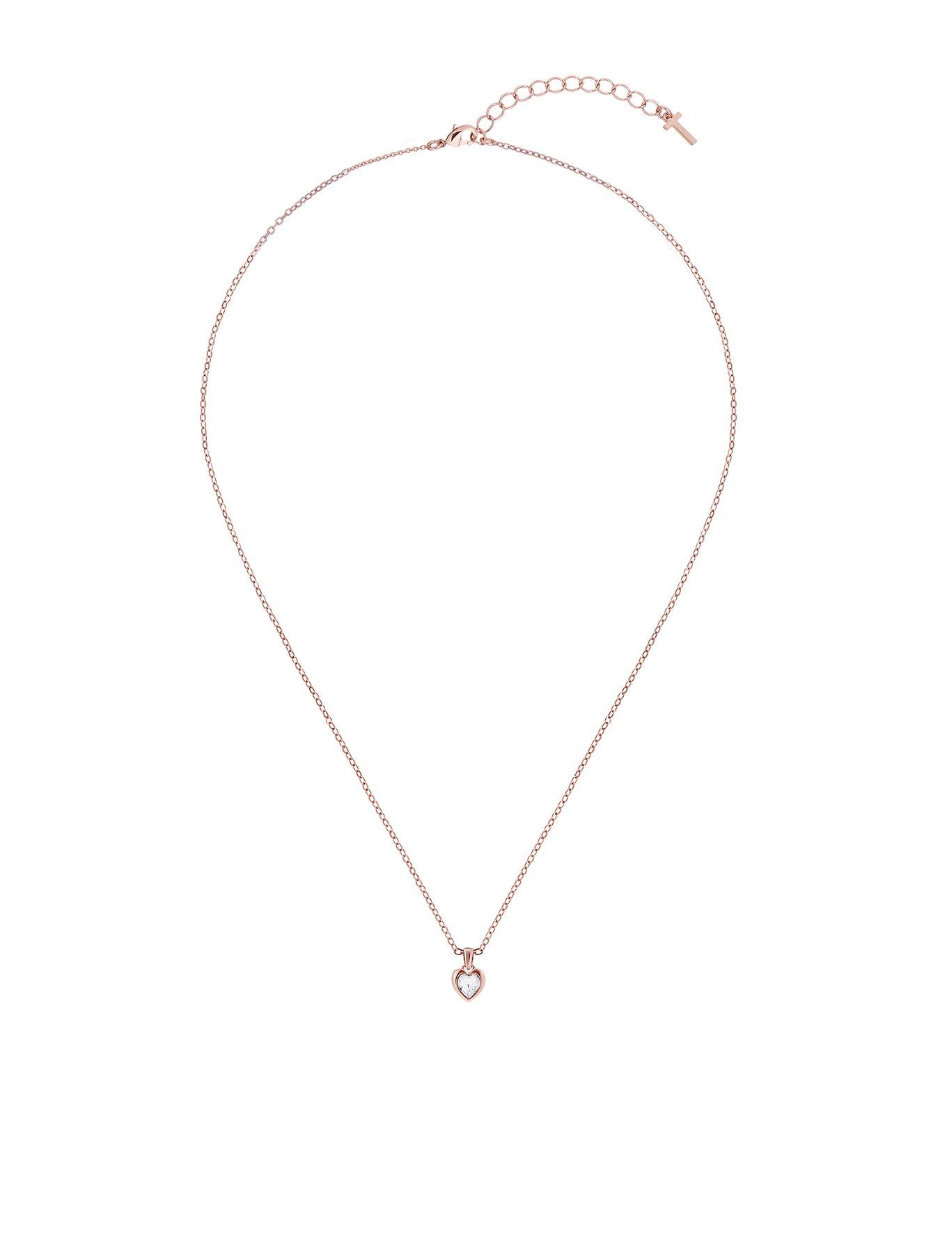 Jewellery & watches Hannela - Crystal Heart Pendant Necklace - Rose Gold
