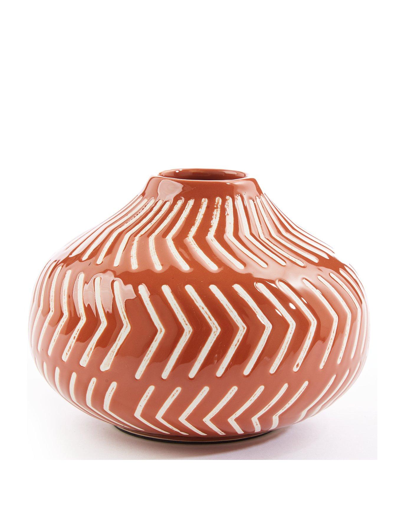 Product photograph of Chevron Etched Bud Vase from very.co.uk