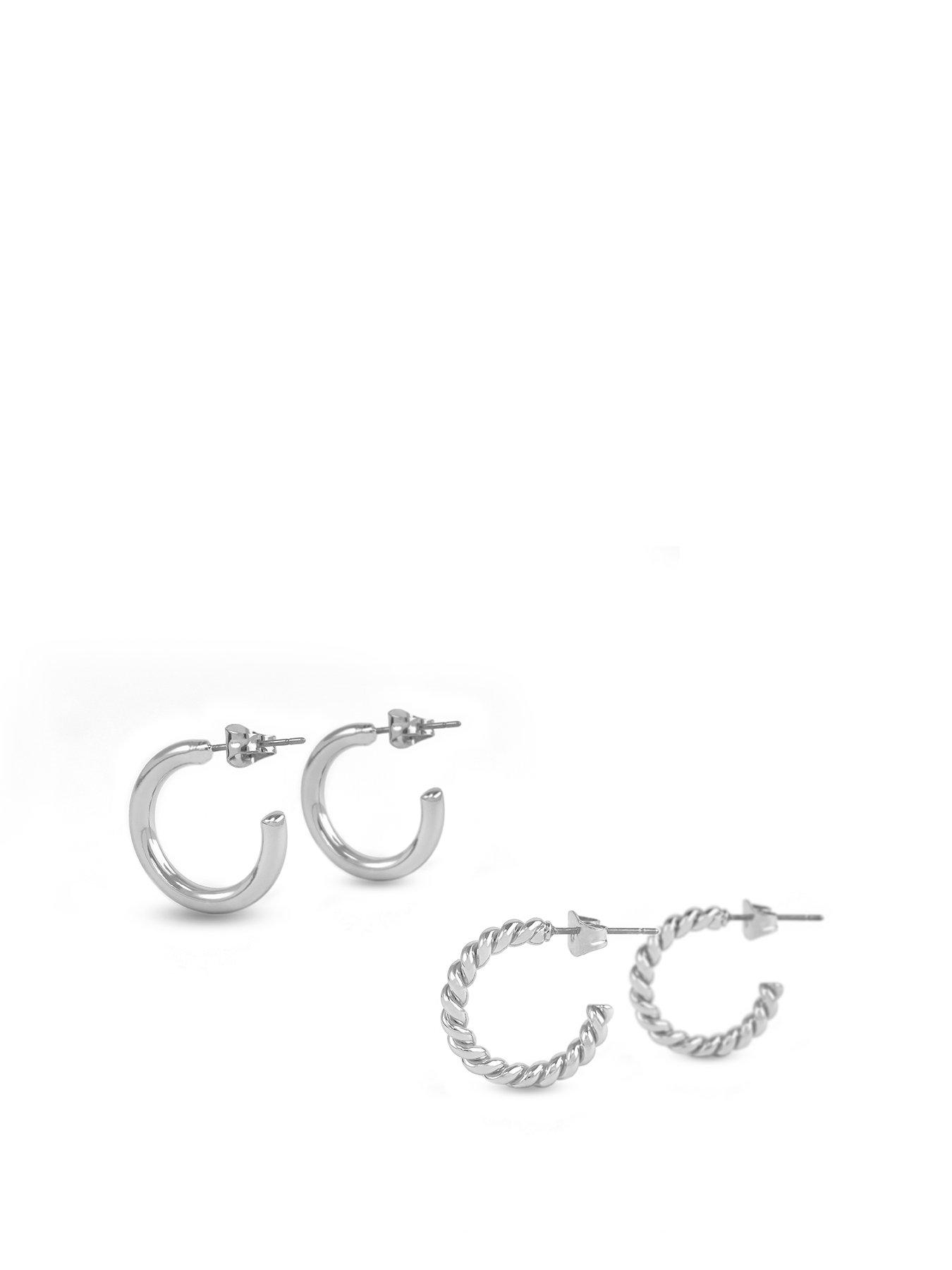 Buckley London Freya Hoop Duo Earrings Silver