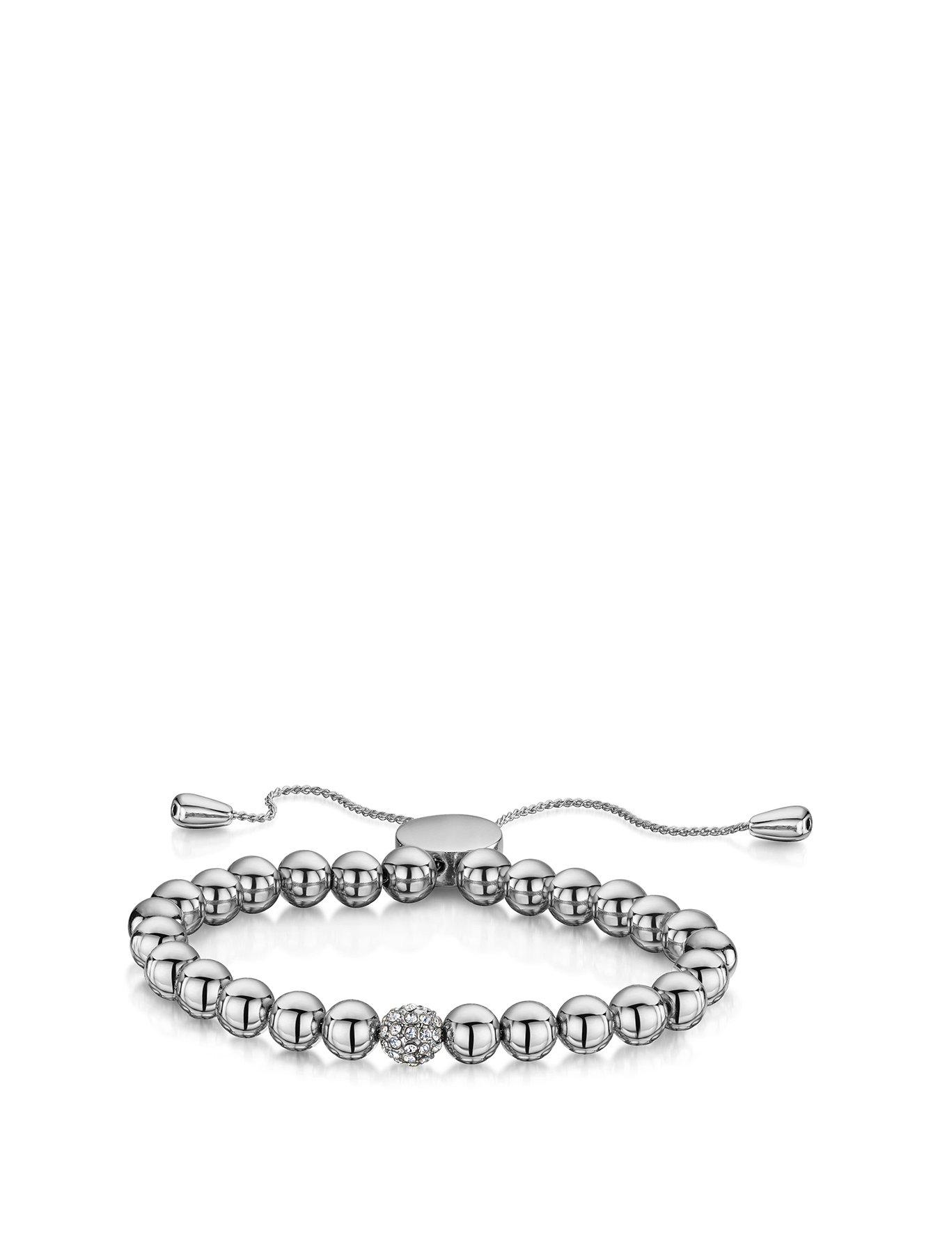 Michael kors silver beaded bracelet on sale