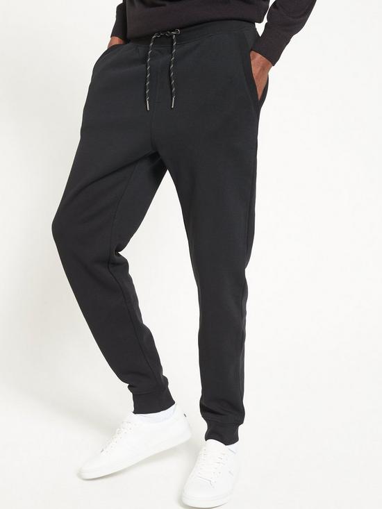 front image of everyday-essentials-regular-fit-joggers-black