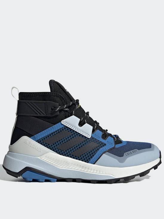 back image of adidas-terrex-trailmaker-mid-coldrdy-hiking-shoes-beigeblackblue
