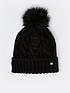 river-island-cable-knit-bobble-beanie-blackfront