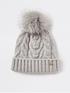 river-island-cable-knit-bobble-beanie-greyfront