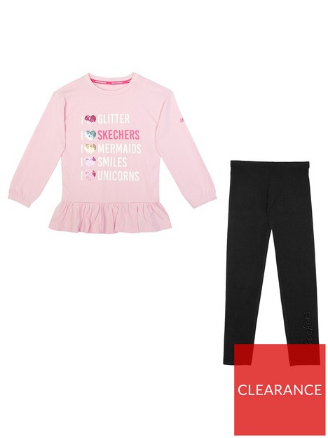 skechers-younger-girls-heart-print-long-sleeve-t-shirt-and-legging-set-pinkblack