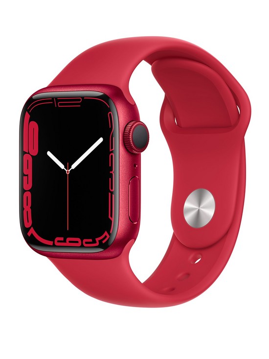 front image of apple-watch-series-7-gps-41mm-productred-aluminium-case-with-productred-sport-band