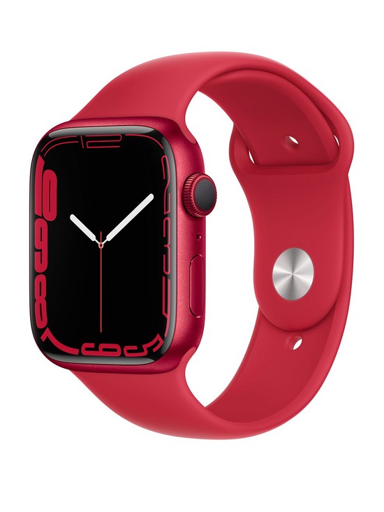 front image of apple-watch-series-7-gps-45mm-productred-aluminium-case-with-productred-sport-band