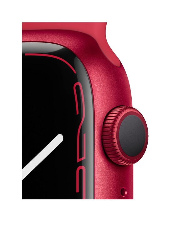 stillFront image of apple-watch-series-7-gps-45mm-productred-aluminium-case-with-productred-sport-band