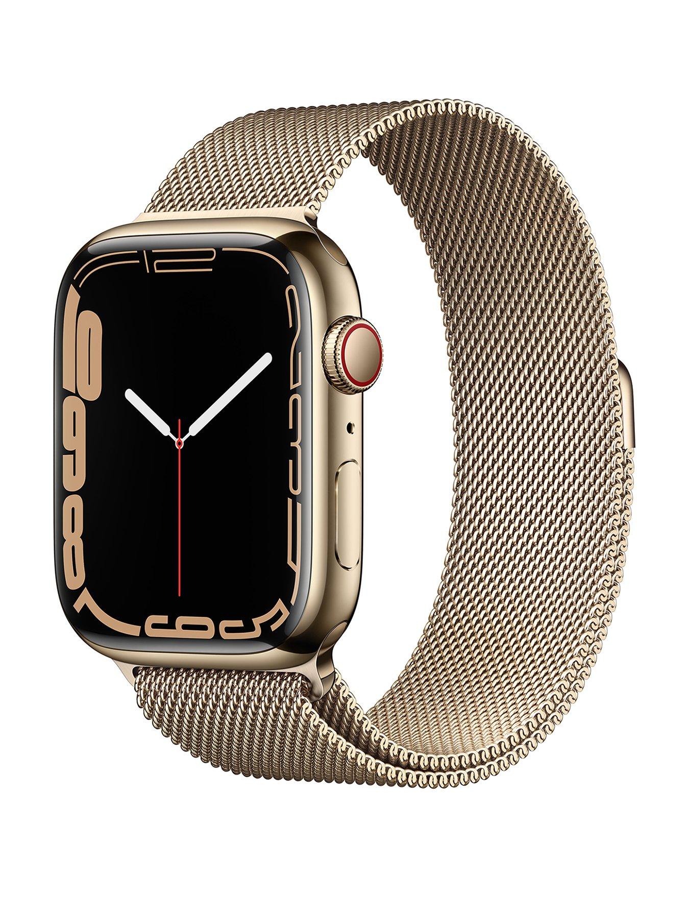 Apple Watch Series 7 (GPS + Cellular), 45mm Gold Stainless Steel Case ...