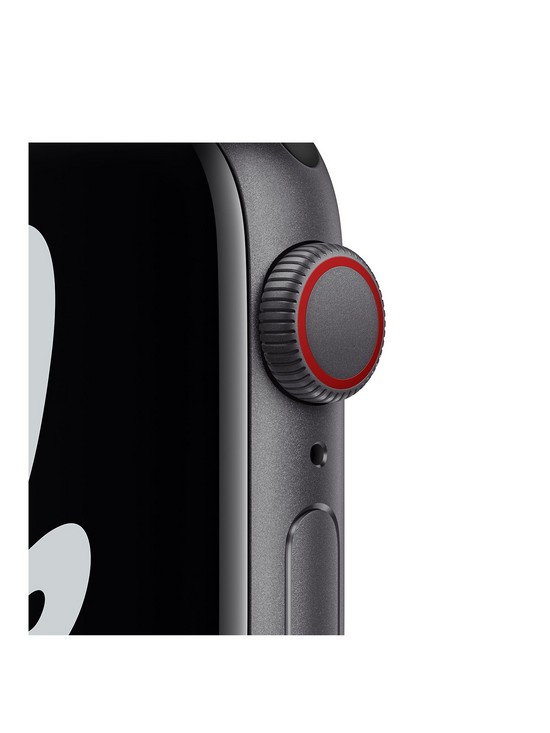 stillFront image of apple-watch-nike-se-gps-cellular-40mm-space-grey-aluminium-case-with-anthraciteblack-nike-sport-band