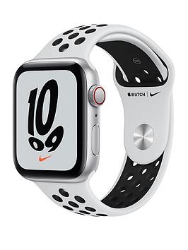 Apple Watch Nike Se (Gps + Cellular), 44Mm Silver Aluminium Case With Pure Platinum/Black Nike Sport Band