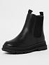 river-island-mini-girls-cleated-boots-blackfront