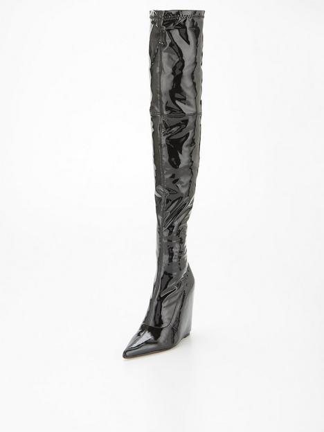 public-desire-clarissa-over-the-knee-vinyl-boots-black