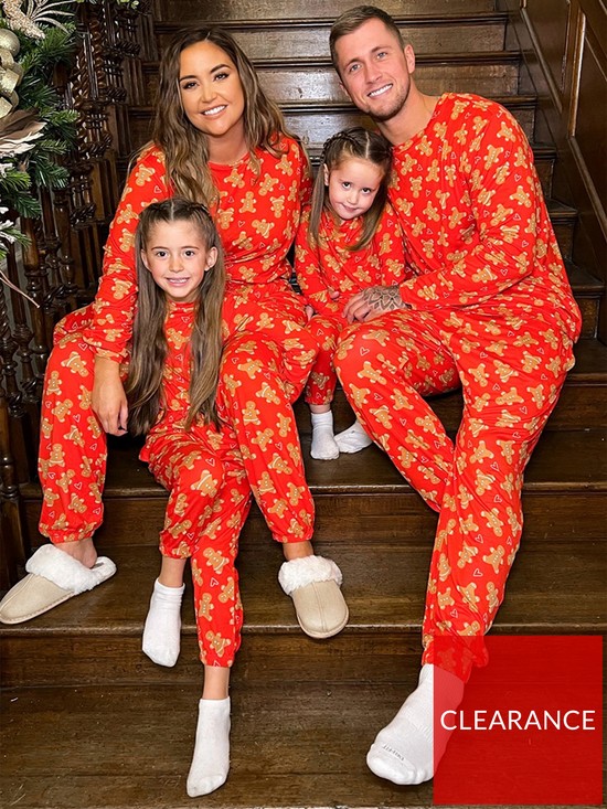 front image of in-the-style-x-jac-jossa-mens-family-christmas-gingerbread-pj-set-red