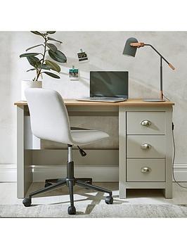Product photograph of Very Home Atlanta Study Desk - Light Grey Oak from very.co.uk