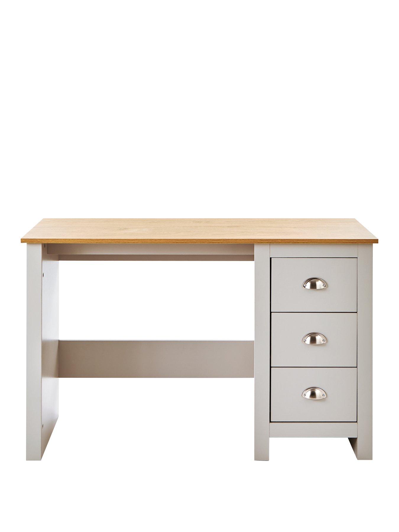 Very Home Atlanta Study Desk - Light Grey/Oak | very.co.uk