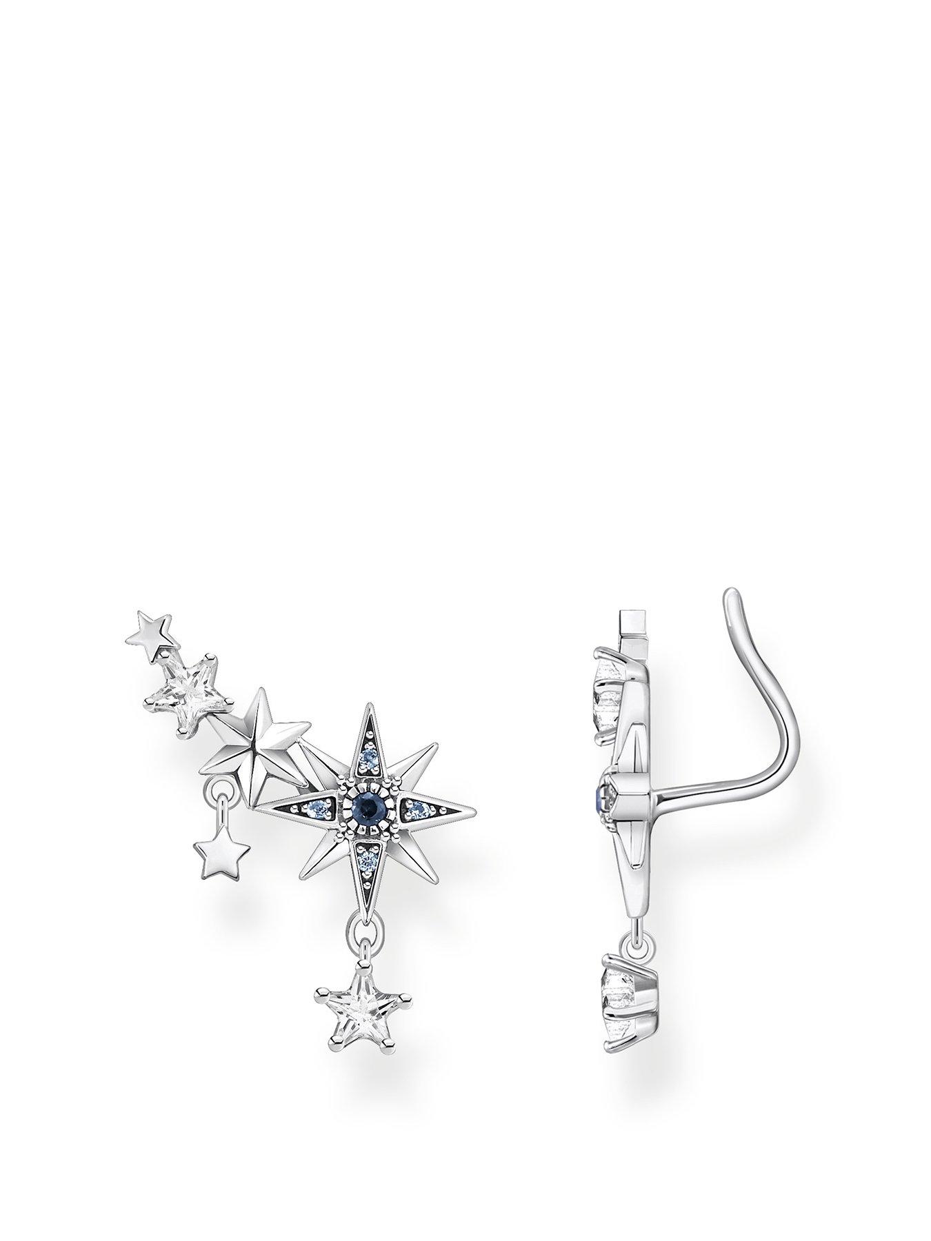 Product photograph of Thomas Sabo Magic Star Cluster Sterling Silver Earring from very.co.uk