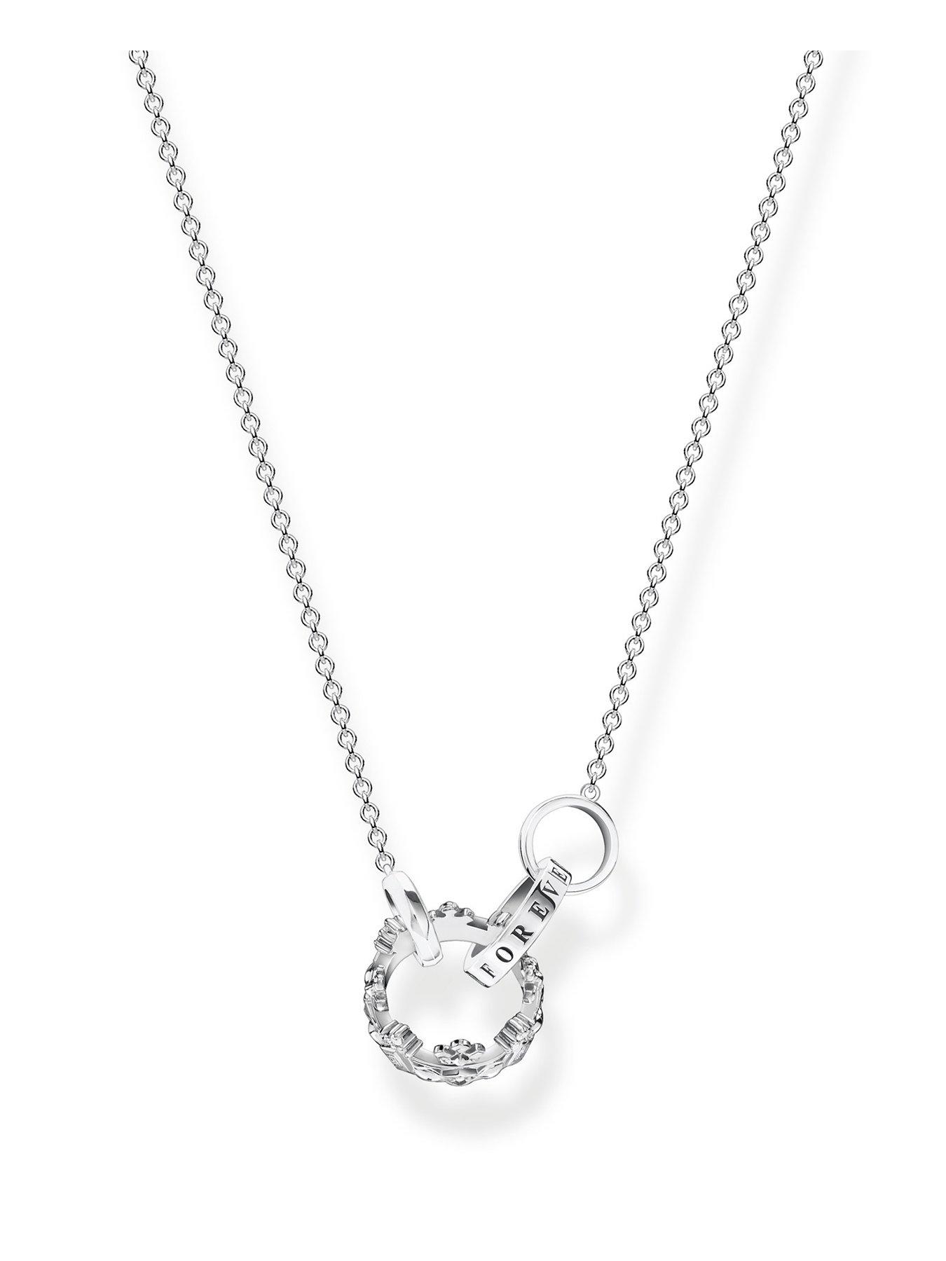 Product photograph of Thomas Sabo Circle Sterling Silver Necklace from very.co.uk