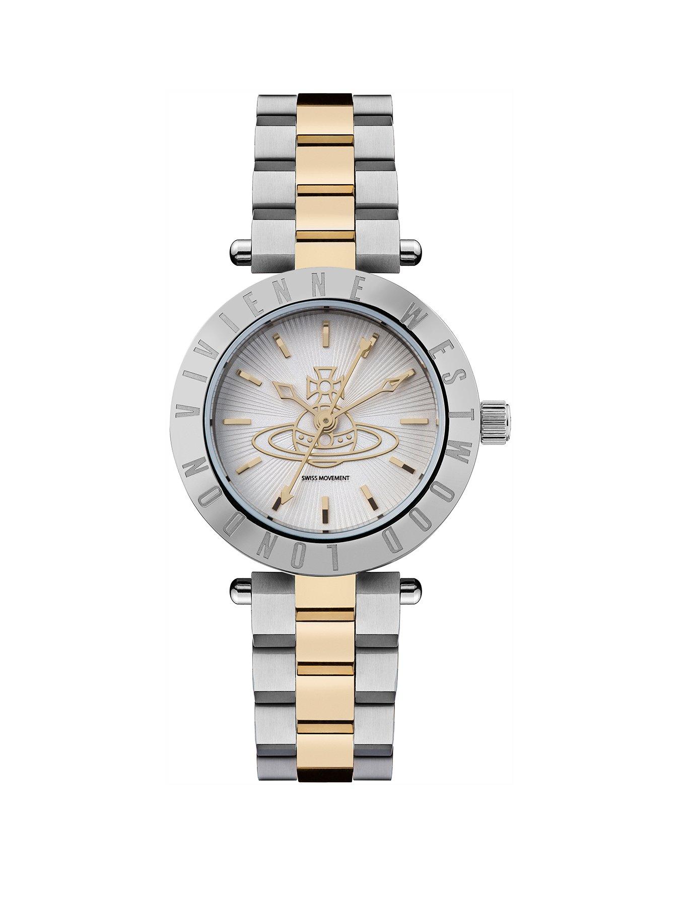 Two-Tone Stainless Steel Watch, SILVER