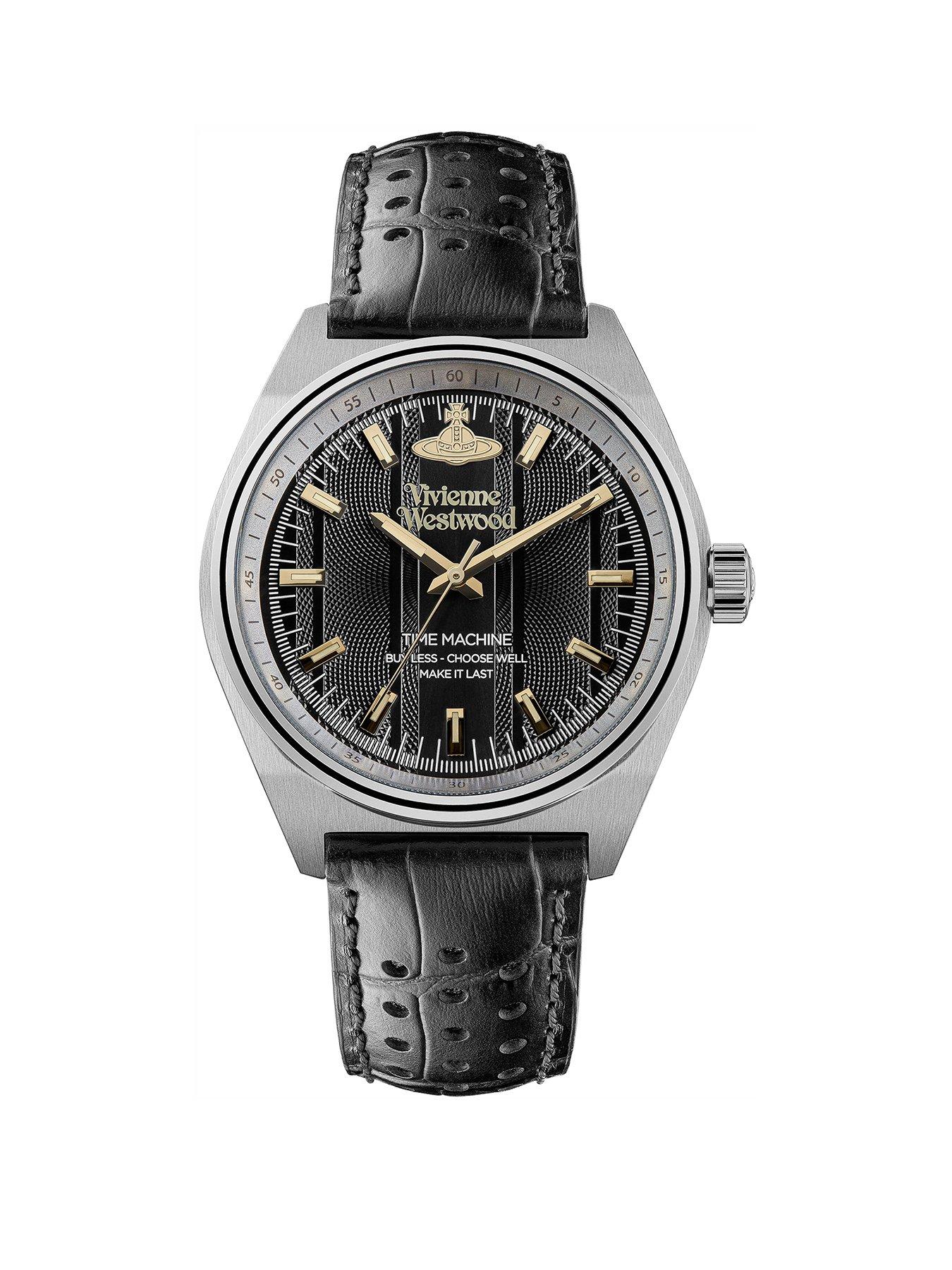  Men's Sydenham Quartz Watch with Black Dial & Black Leather Strap