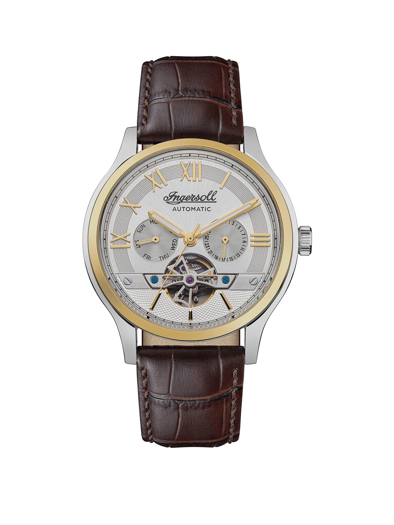 Product photograph of Ingersoll 1892 The Tempest Leather Mens Watch from very.co.uk