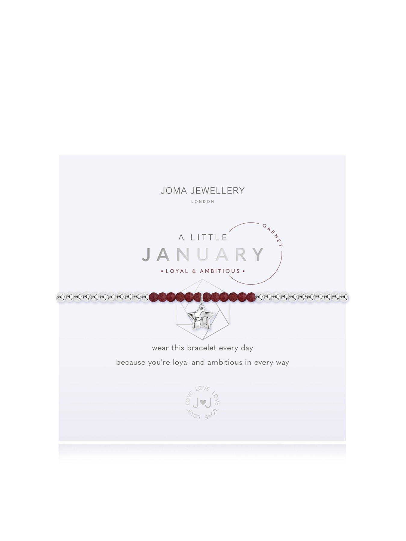 Product photograph of Joma Jewellery A Little Birthstone Silver Stretch Bracelet from very.co.uk