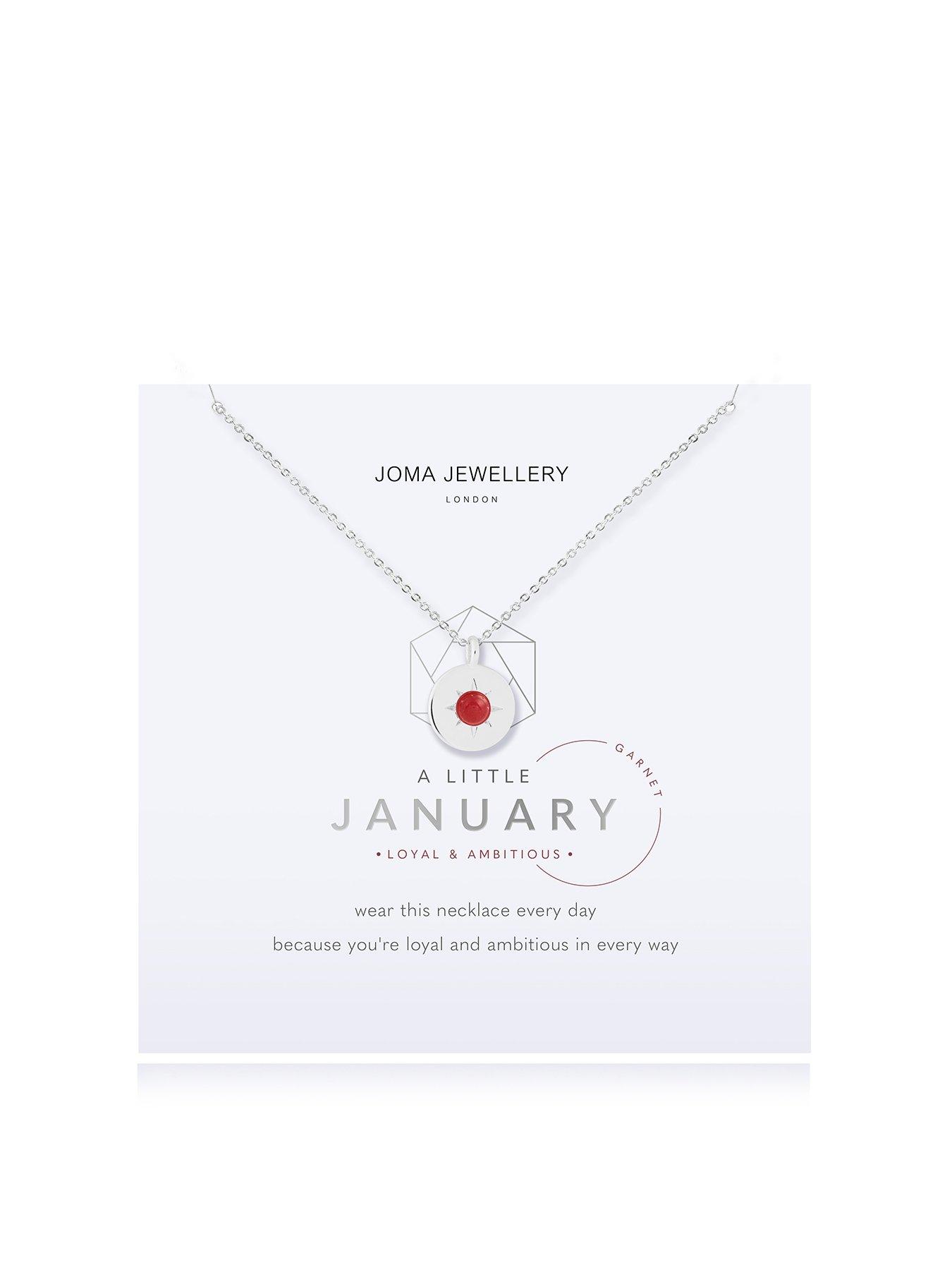 Product photograph of Joma Jewellery A Little Birthstone Necklace In Silver Plating from very.co.uk