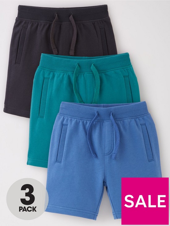 front image of mini-v-by-very-boys-essential-3-packnbspshorts-navybluegreen