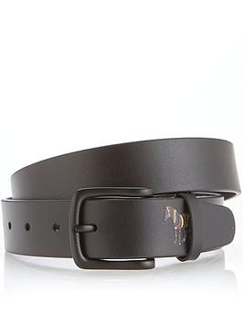 ps paul smith men's zebra logo leather belt - black