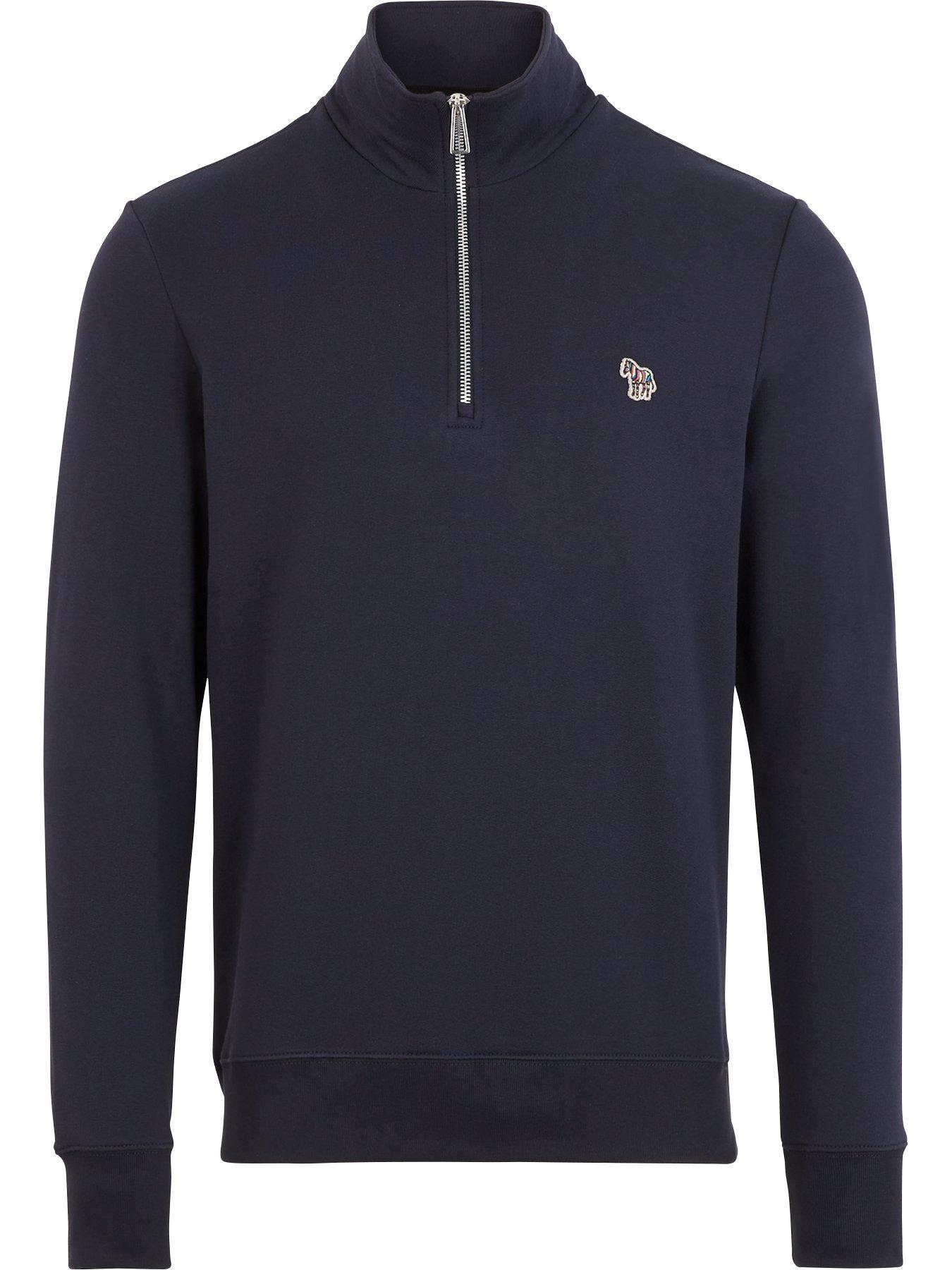 Zebra Logo Quarter Zip Sweatshirt - Navy