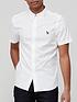  image of ps-paul-smith-zebra-badge-short-sleeve-tailored-fit-shirt-white