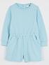  image of mini-v-by-very-girls-long-sleeve-spot-sweat-playsuit-blue