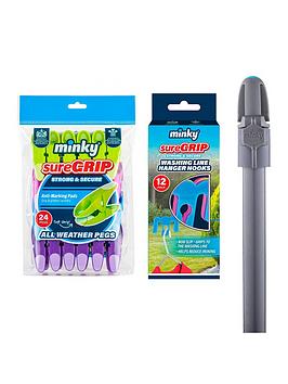 Product photograph of Minky Outdoor Bundle Including Hanger Hooks Suregrip Pegs from very.co.uk