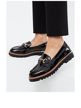 new-look-915-girlsnbsppatent-metal-bar-chunky-loafers-black