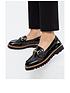 new-look-915-girlsnbsppatent-metal-bar-chunky-loafers-blackfront