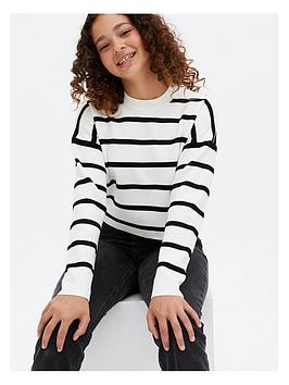new-look-915-girls-stripe-jumper-white